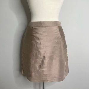 ANN TAYLOR LOFT Tiered Silk Mini Skirt
